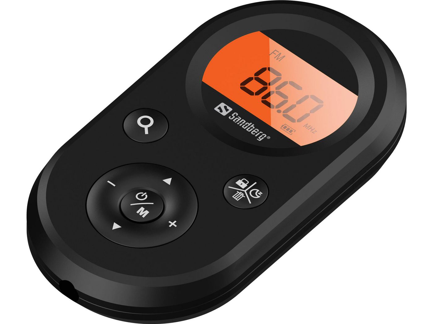 Sandberg Pocket Radio 421-02 – Tragbares Radio, AM/FM, 3,5 mm Kopfhöreranschluss, 500 mAh Akku – Schwarz