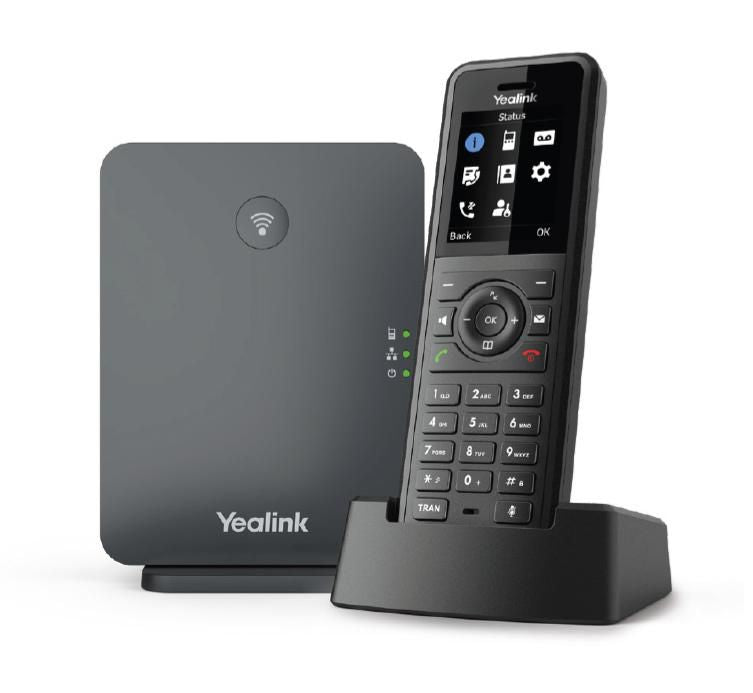 Yealink W77P – WLAN-Telefon (Handgerät), inkl. Basisstation, DECT/PoE, Schwarz