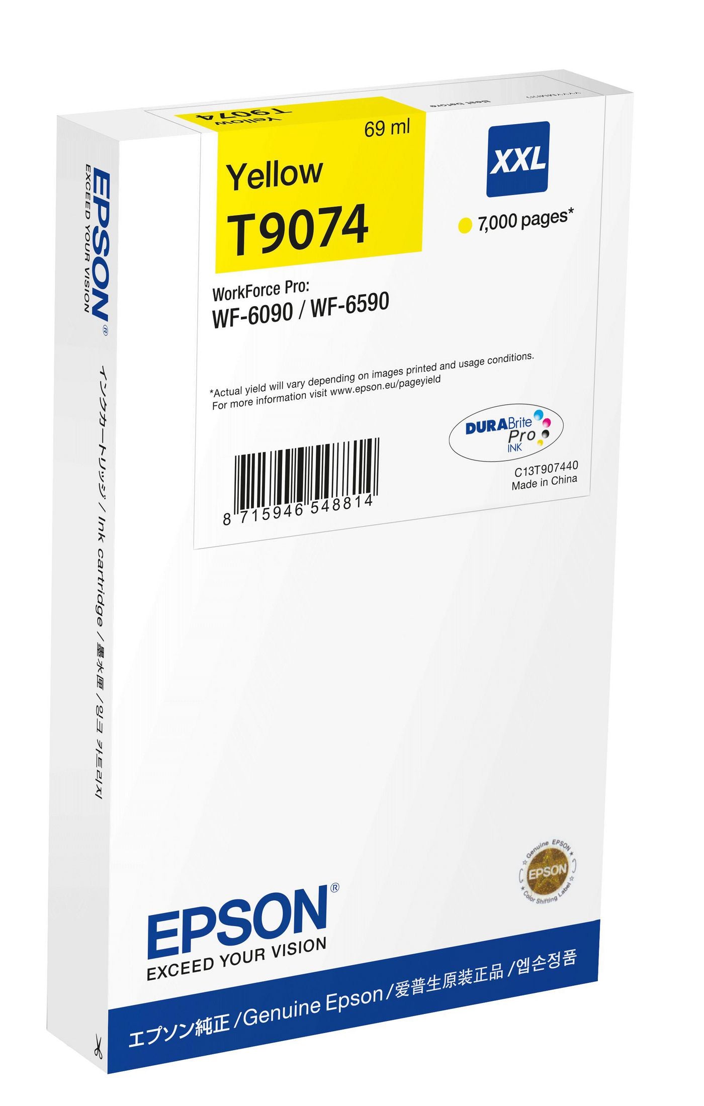 Epson Tintenpatrone C13T90744N, gelb, 7'000 Seiten, original – für Epson-Drucker