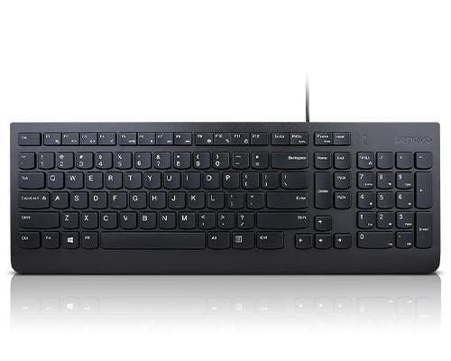 Lenovo Essential – Tastatur – Membran – kabelgebunden, USB – QWERTY – Schwarz
