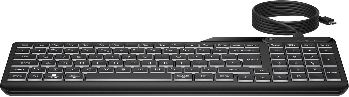 HP Tastatur – kabelgebunden – USB‑A, USB‑C – programmierbare Schnelltasten – Multi‑Device – schwarz