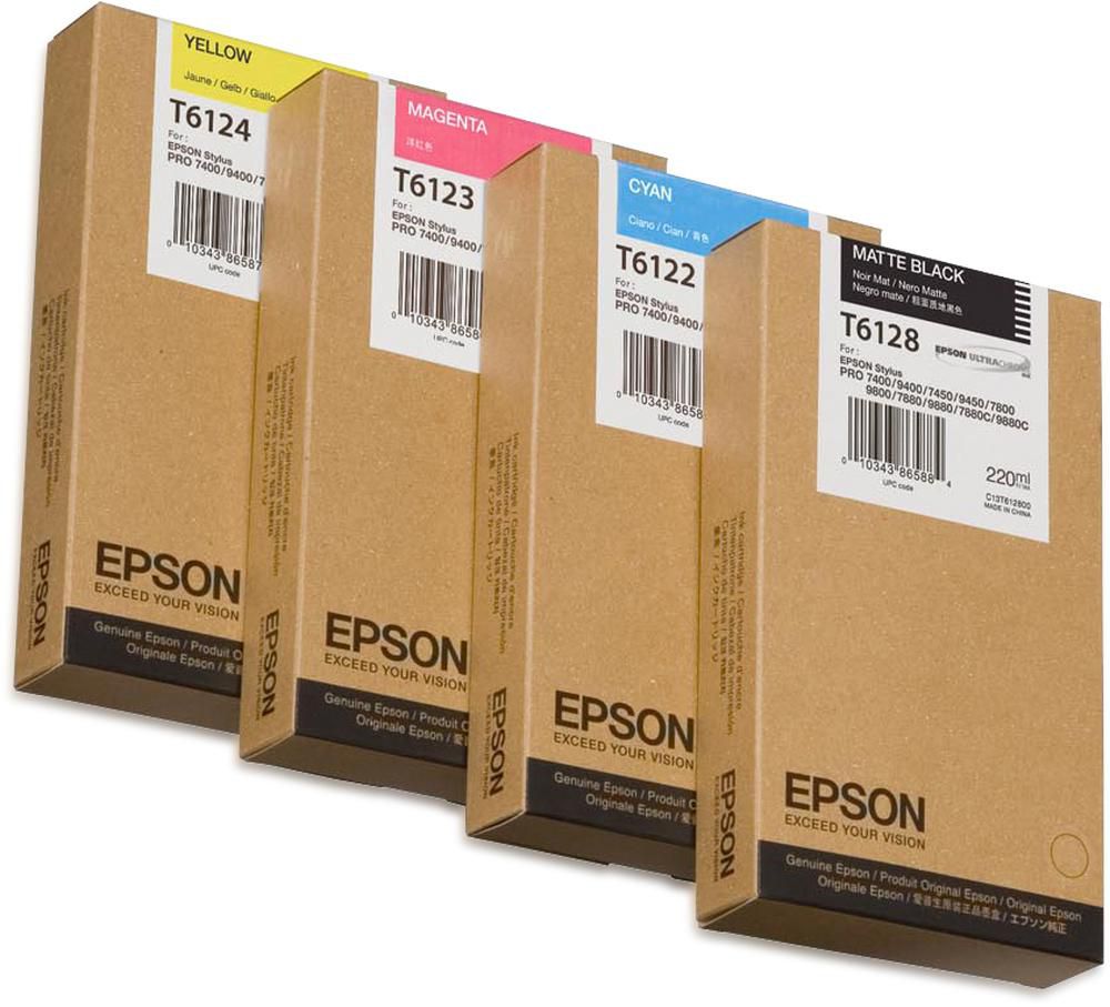 Epson Tintenpatrone C13T61280N, Schwarz, 220 ml, Original – für Pro 7400, Pro 9400, Pro 7450 und andere