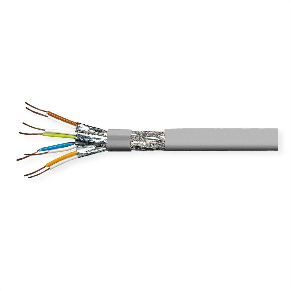 VALUE Installationskabel Cat8.1 – S/FTP (PiMF), 100 m, Massivdraht AWG 22, LSOH, Grau
