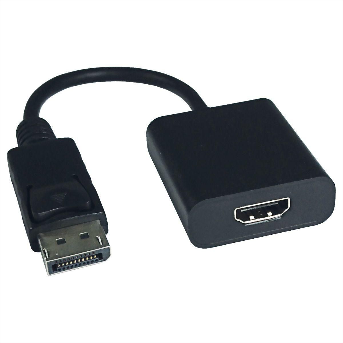 VALUE DisplayPort zu HDMI Adapter – 4K (3840 × 2160) @ 60 Hz, DisplayPort 1.2, 0,15 m, HDR 10, für Monitor/TV