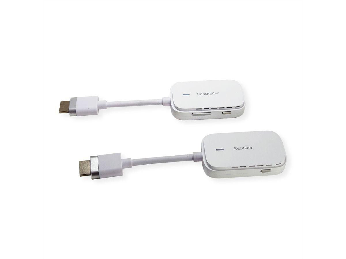 VALUE Wireless HDMI Extender-Set, 1× HDMI In / 1× HDMI Out, 1080p@60 Hz, 20 m, 3D, Verschlüsselt, Weiss
