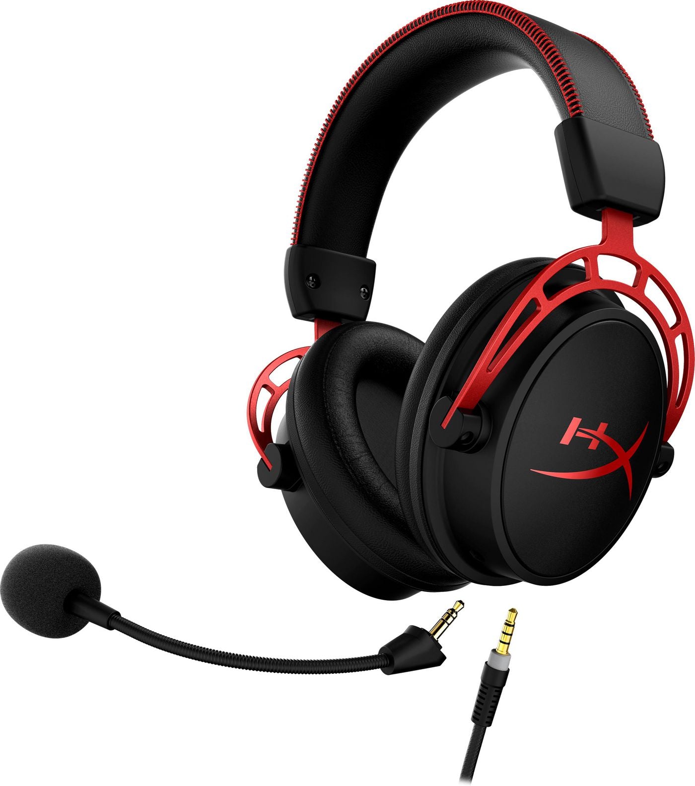 HyperX Cloud Alpha Gaming-Headset – Over-Ear, Kabelgebunden, 3,5 mm Klinke, für PC, PS5, PS4 und mehr, Schwarz/Rot