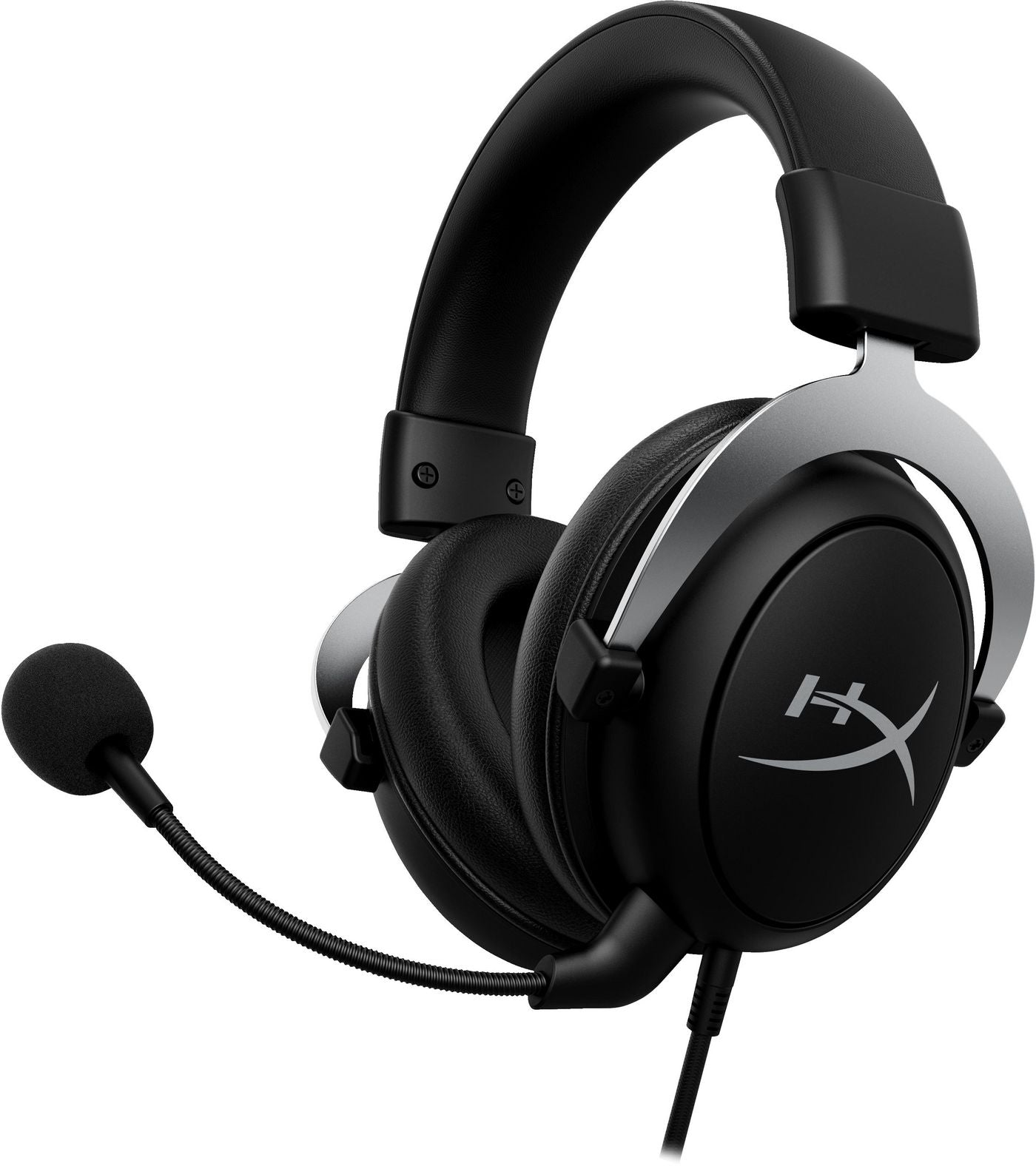 HyperX CloudX Silver Gaming-Headset – Over-Ear, Stereo, Kabelgebunden, 3,5 mm Klinke, Schwarz/Silber