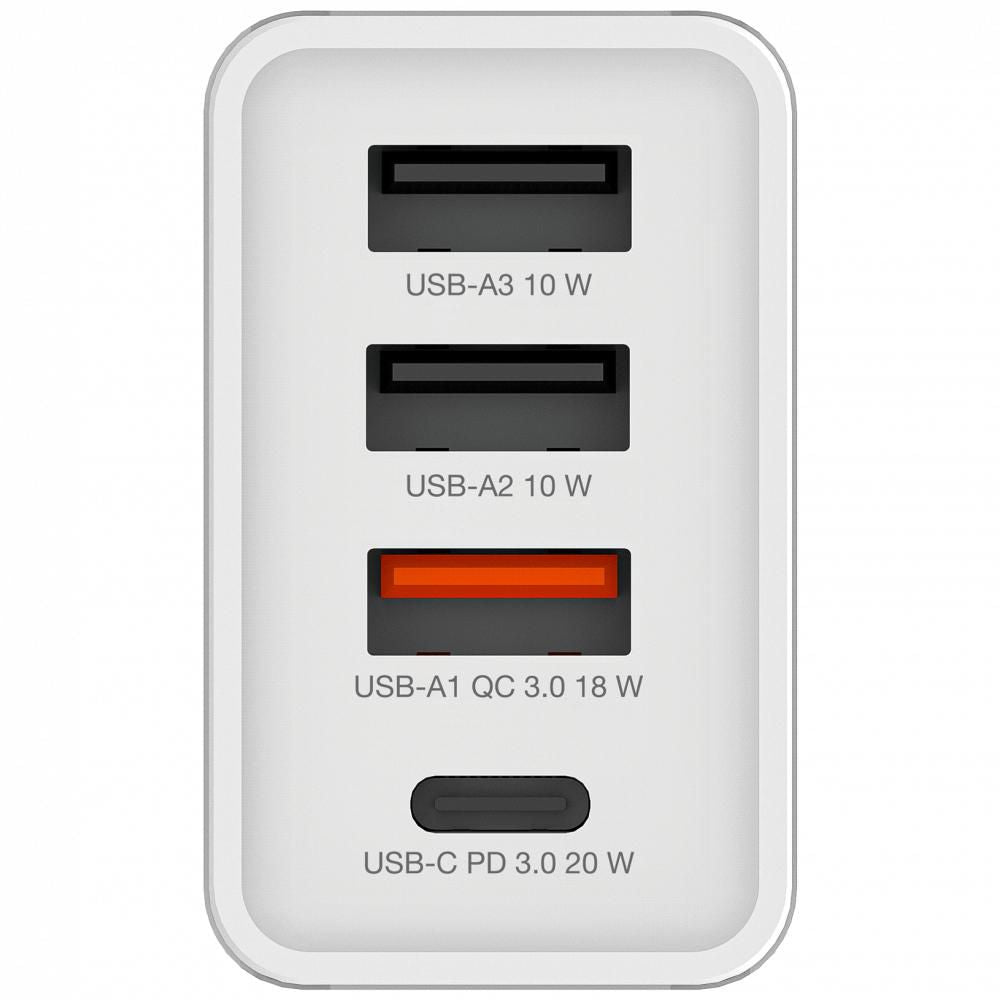 Verbatim USB-Ladegerät 30 W – USB-C×1, USB-A×2 – PD, QC 3.0, EU-Stecker (Typ C) – Weiss