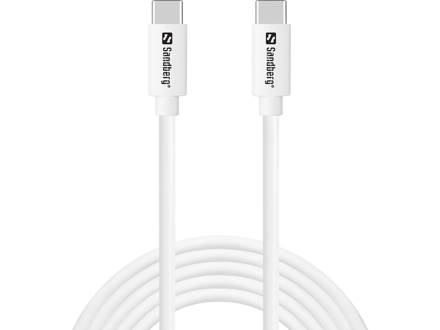 Sandberg USB-C auf USB-C Kabel – USB 2.0 (480 Mbit/s) – 2 m – PD 65 W – Weiss