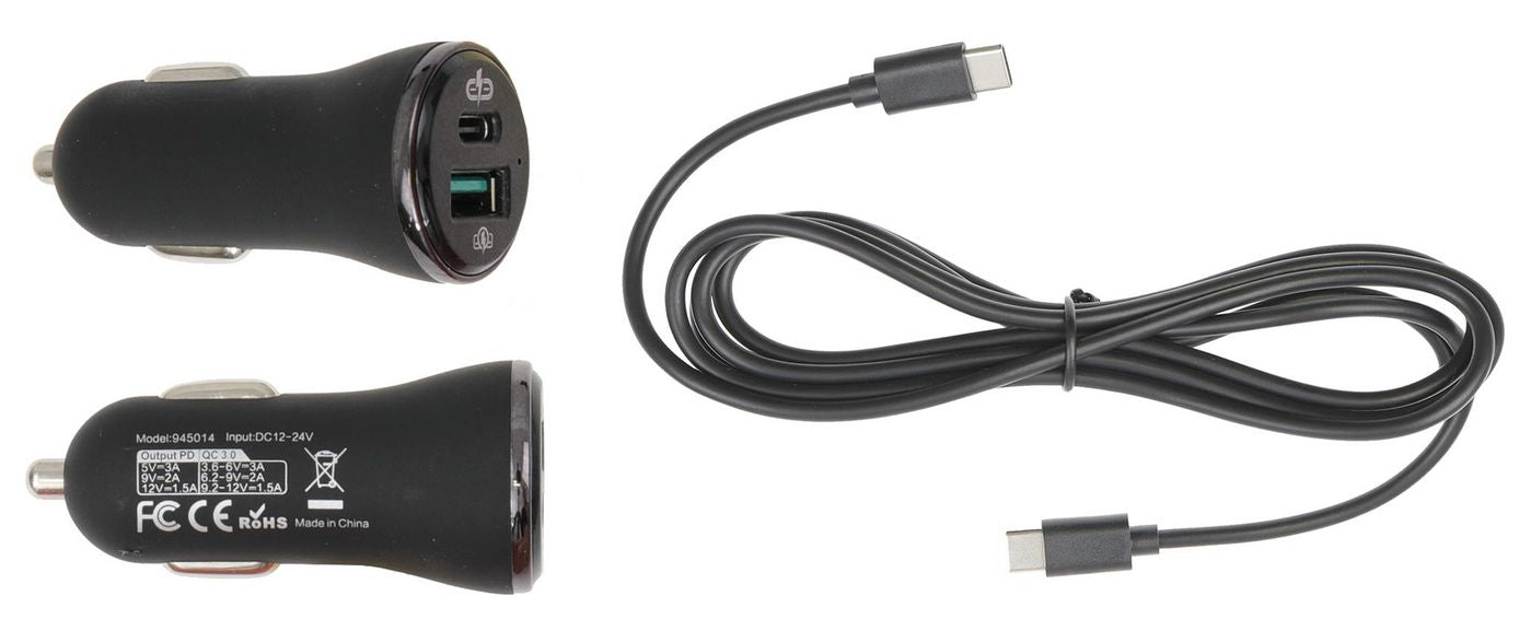 Brodit Ladegerät – 30 W, 1× USB-C + 2× USB-A, QC 3.0, mit 1,5 m Kabel – für USB-Geräte