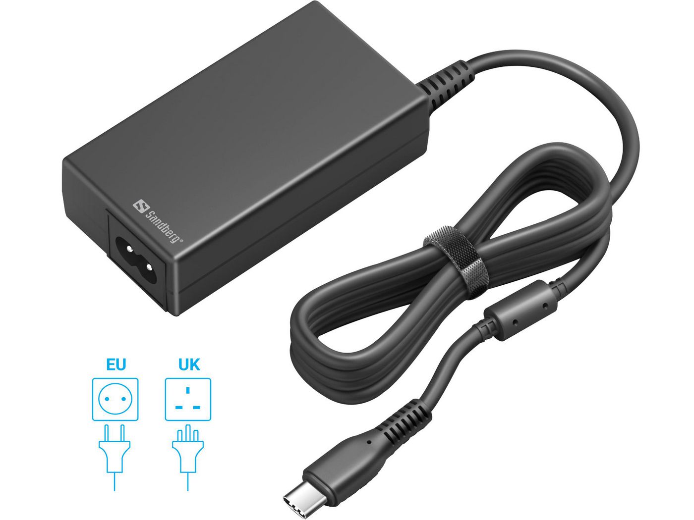 Sandberg 135-76 USB-Wandladegerät 65 W – USB-C×1 – PD – EU-Stecker (Typ C), UK-Stecker (Typ G) – Schwarz
