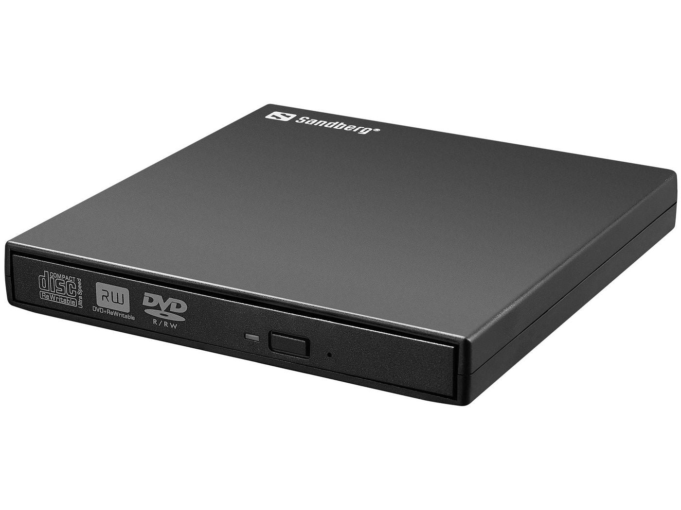 Sandberg USB DVD-Laufwerk – DVD Super Multi, USB 2.0, für Desktop/Laptop, Schwarz