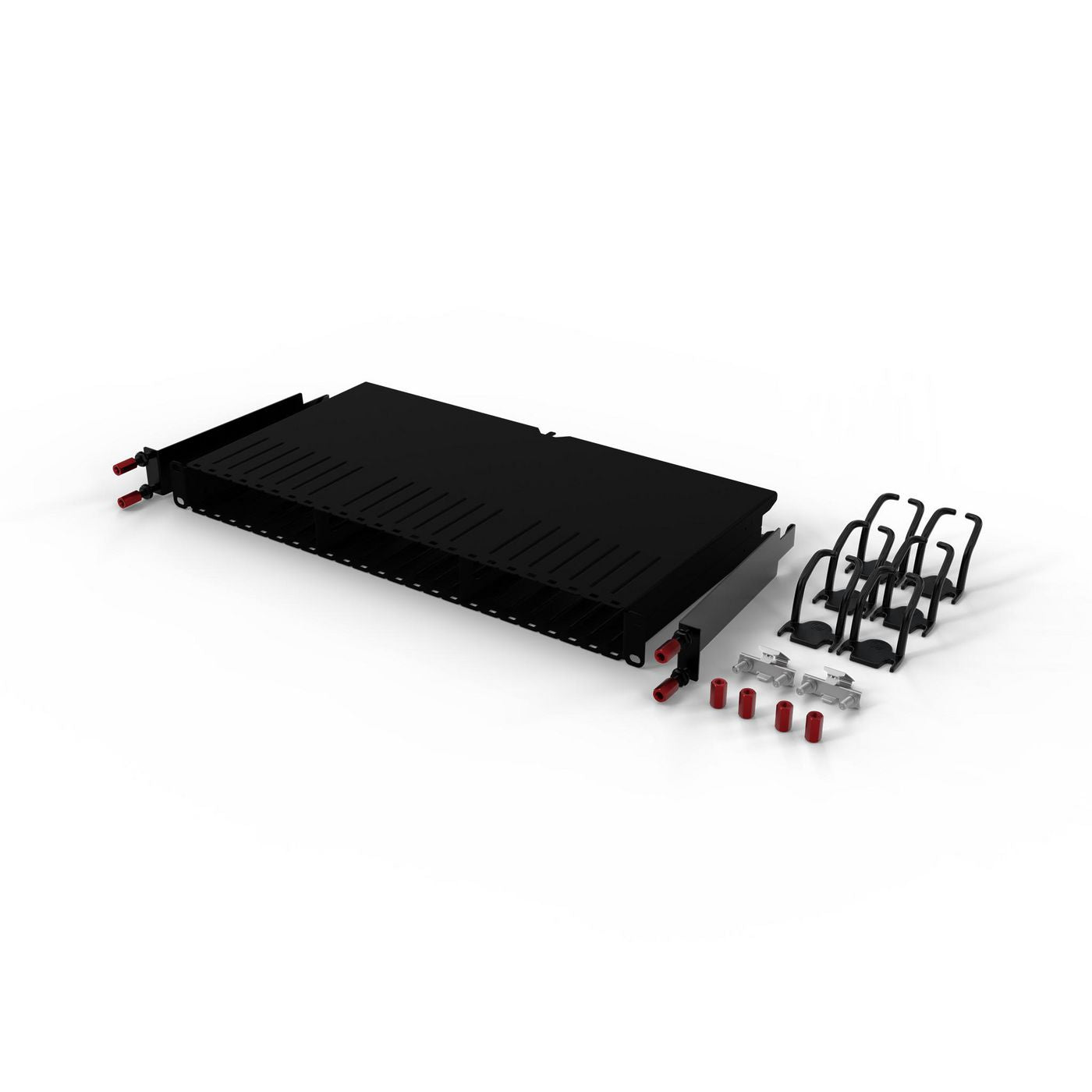 PATCHBOX Kabelmanagementtafel – Stahl, Schwarz, Tragkraft 20 kg, 0,481×0,240×0,050 m, 1 Stück