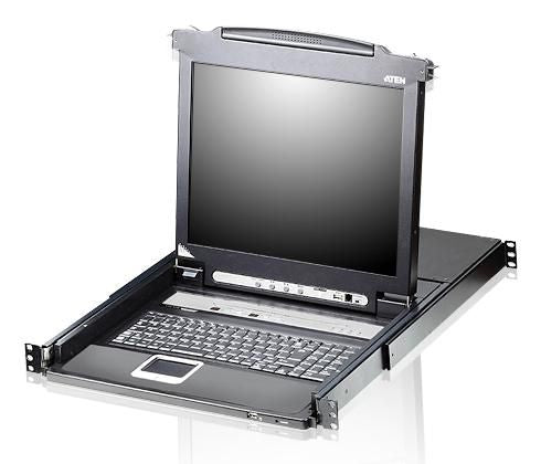 ATEN KVM-Switch, 8 Port, 17" LCD, Schweizer/DE-Tastatur