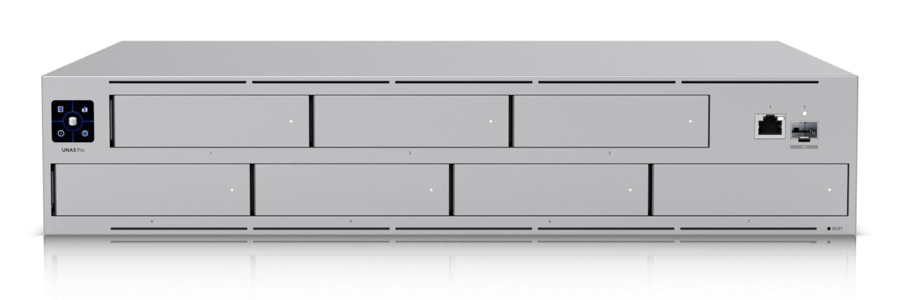 Ubiquiti 7-Bay Rack 2U NAS – ARM Cortex-A57, 8 GB RAM, 1GbE, 1×SFP+, redundantes Netzteil