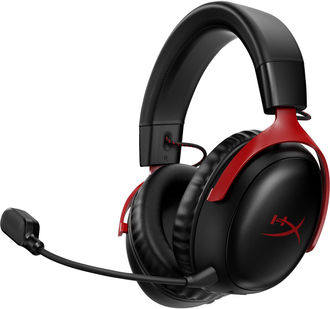HyperX Cloud III Wireless Gaming-Headset – Over-Ear, Stereo, Kabel + BT, mit USB-A-Dongle, Schwarz/Rot