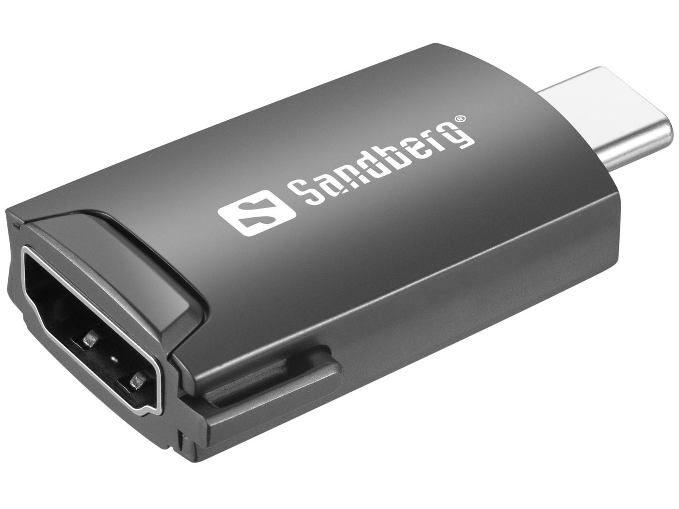 Sandberg USB-C zu HDMI Adapter – 4K (3840 × 2160), Aluminium, Schwarz