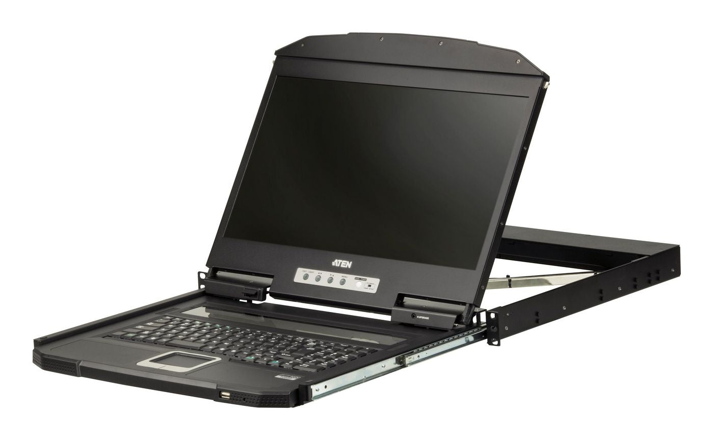 ATEN KVM-Switch, USB/VGA, 1U, kurze Einbautiefe