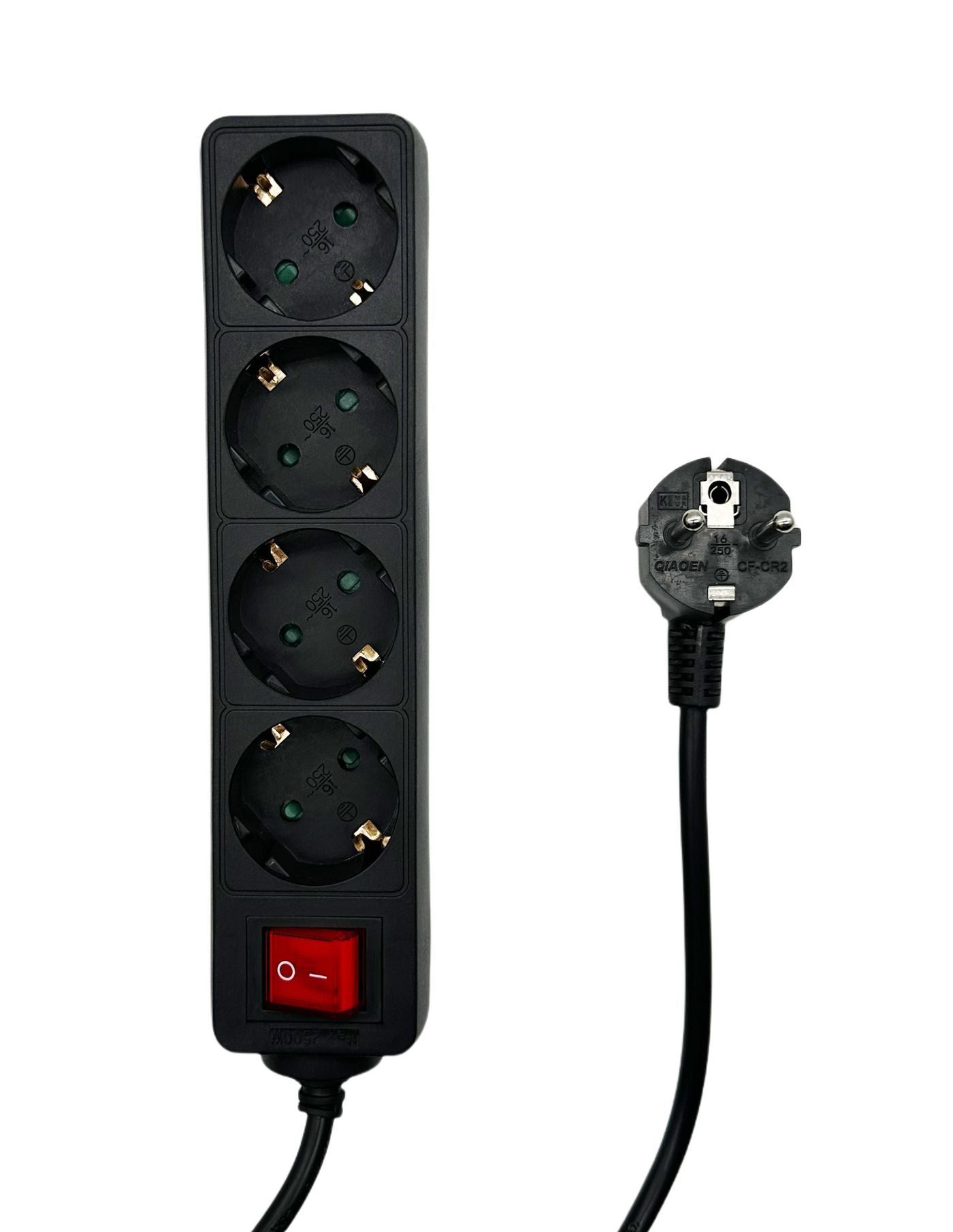 Microconnect MC-GRU0045BS Steckdosenleiste – 4× Schuko (Typ F), 5 m, mit Schalter, Schwarz