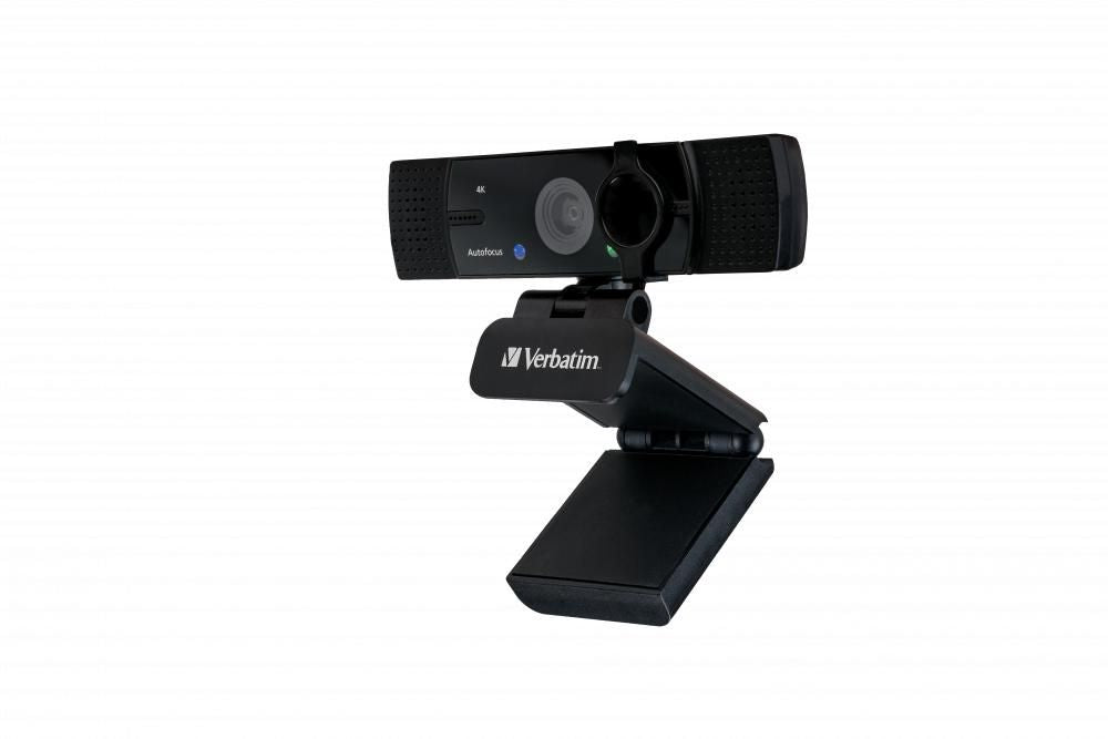 Verbatim AWC-03 Webcam – 4K Ultra HD, 30 fps, Autofokus, USB 2.0, Sichtschutz – Schwarz