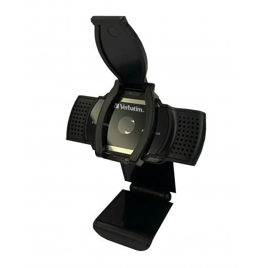 Verbatim AWC-01 Webcam – 2K, 30 fps, Autofokus, USB 2.0, Sichtschutz – Schwarz