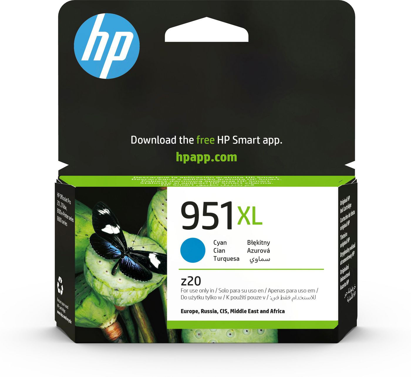HP 951XL Cyan – Hohe Kapazität – Bis 1'500 Seiten – Für HP OfficeJet Pro 276/8600/8610 und andere