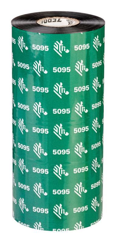 Zebra Thermotransferband – Harz (5095), 110 mm × 450 m, Kern 25 mm, Schwarz, 6er-Pack