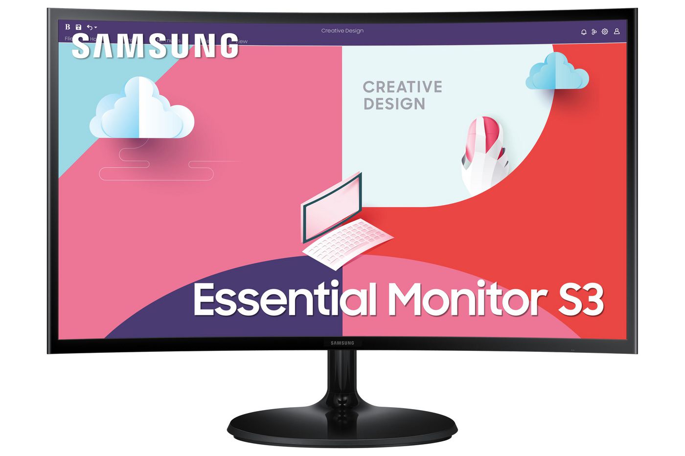 Samsung S36C – Monitor, 24" 1920 × 1080 (Full HD), VA, 75 Hz, 250 cd/m², VESA 75 × 75, Schwarz