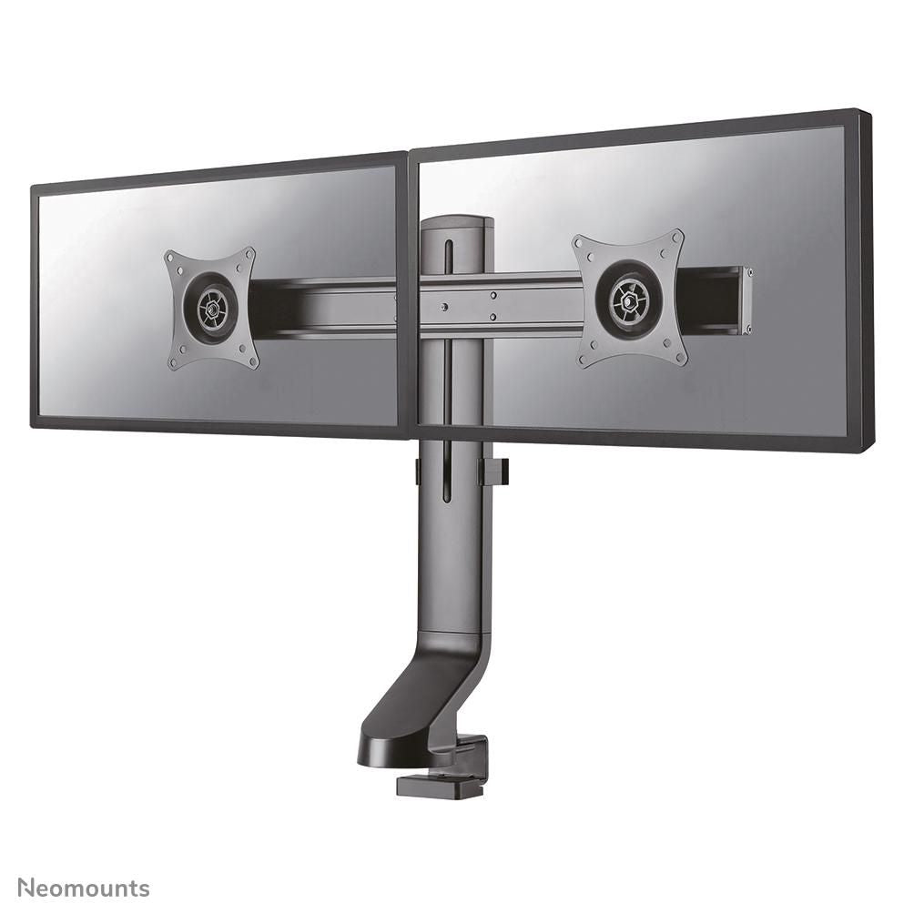 Neomounts Tischhalterung, Dual, Tischklemme, bis 27", 7 kg, neigen/schwenken/drehen, schwarz
