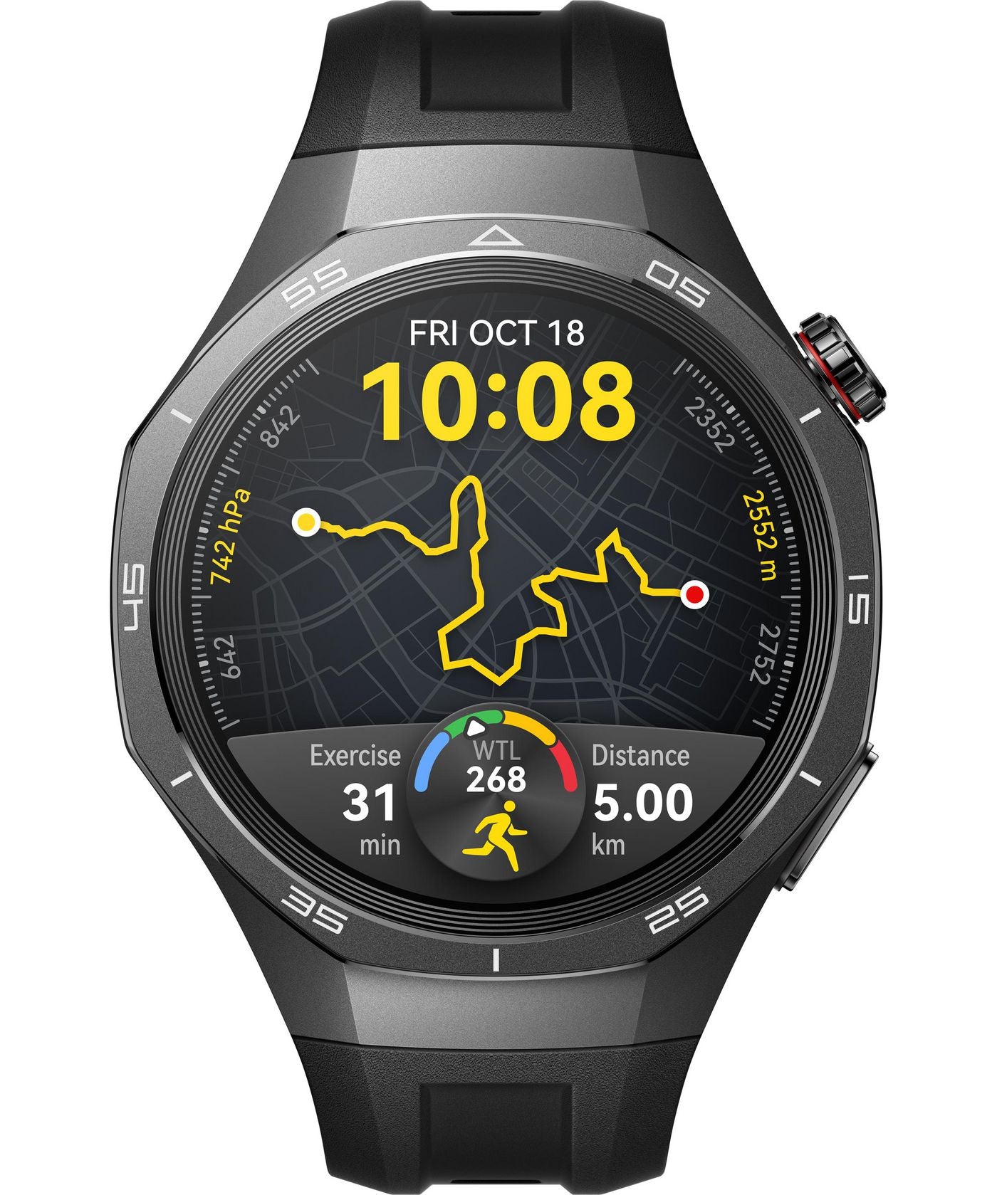 Huawei Watch GT5 Pro 46 mm GPS – Titan Schwarz, Sportband Schwarz, 50 m, für iPhone
