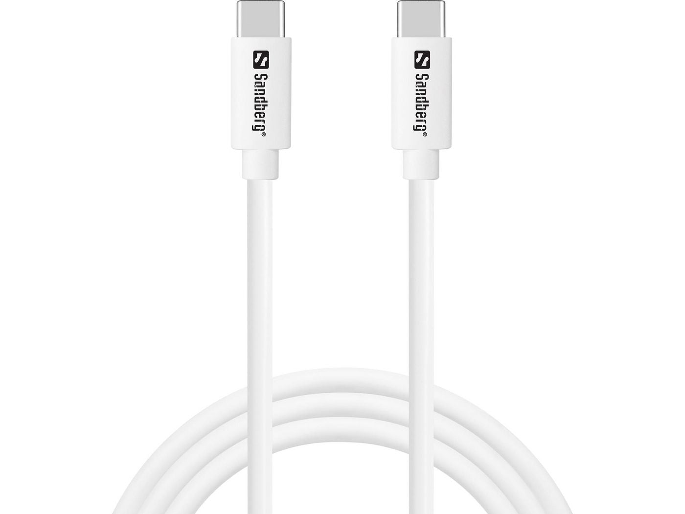 Sandberg USB-C auf USB-C Kabel – USB 3.2 Gen 1 (5 Gbit/s) – 1 m – PD 65 W – Weiss