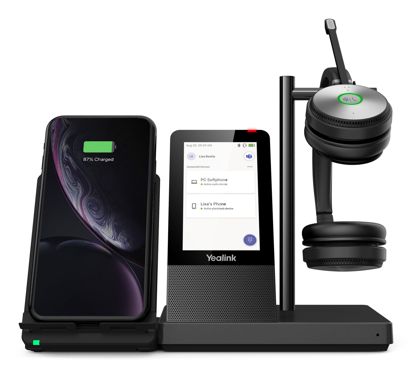 Yealink WH66 – Duo Headset – DECT/Bluetooth, USB‑A – Schwarz, für PC/Mac – bis 14 h