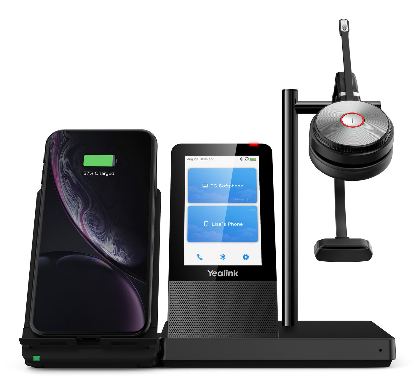 Yealink WH66 – Mono Headset – DECT – für Büro/Callcenter – Schwarz – bis 13 h
