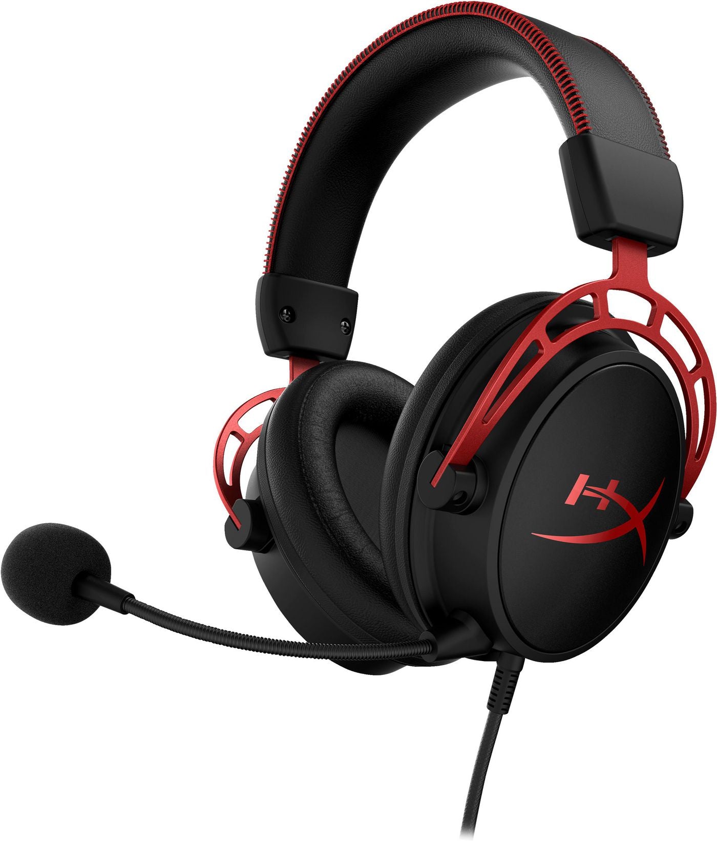 HyperX Cloud Alpha Gaming-Headset – Over-Ear, Stereo, Kabelgebunden, 3,5 mm Klinke, für PC, PS5 und andere, Schwarz/Rot