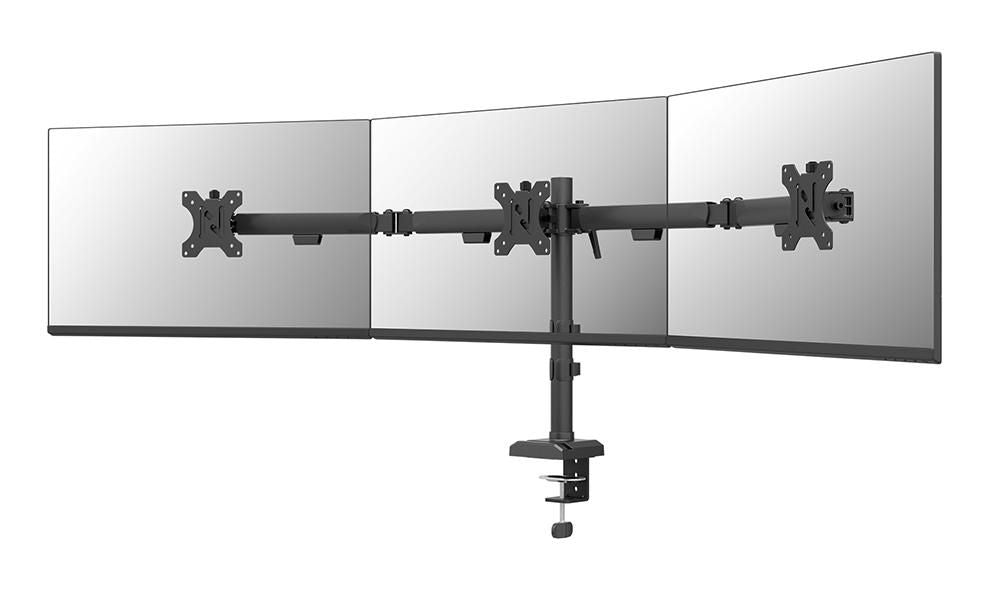 Neomounts NERO DS60-600BL3 – Monitorarm, 3 Monitore, Tischklemme, bis 27", VESA 75 × 75/100 × 100 mm, 6 kg
