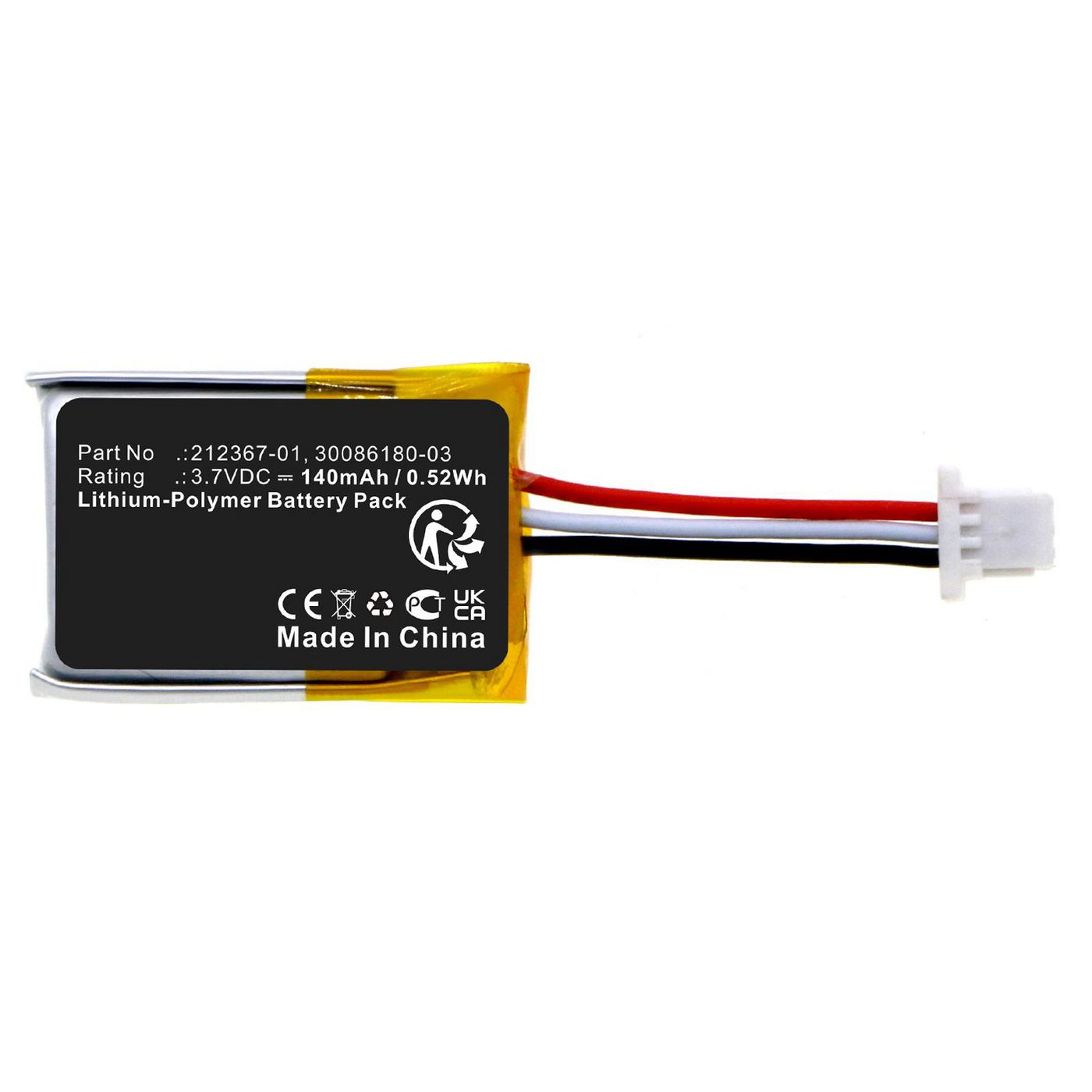 CoreParts Ersatzakku, Li-Ion, 140 mAh, 3,7 V