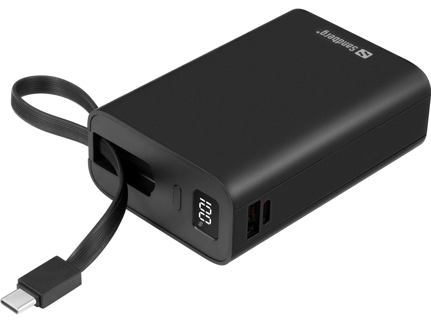 Sandberg Powerbank 20000 PD20W Connect – Powerbank – 20000 mAh, PD 20 W, Anschlüsse: 2× USB-C, 1× USB-A, Schwarz