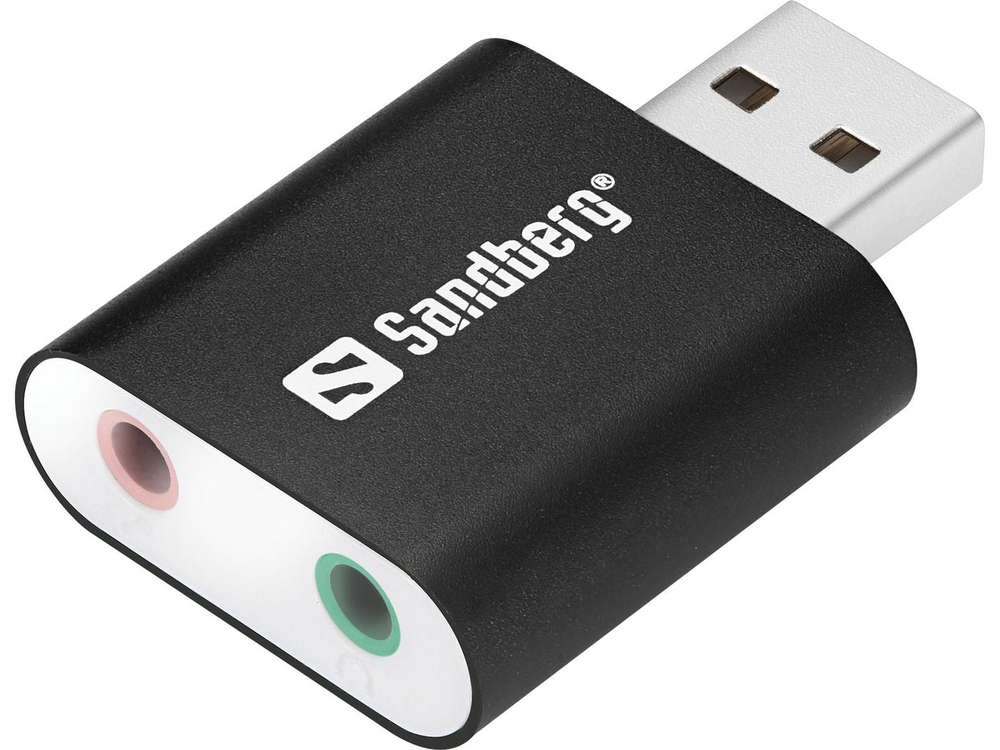 Sandberg USB-Audio-Adapter USB zu Kopfhörer/Mikrofon – Stereo (2,0 Kanäle), 1× Kopfhörer, Mikrofon-Eingang