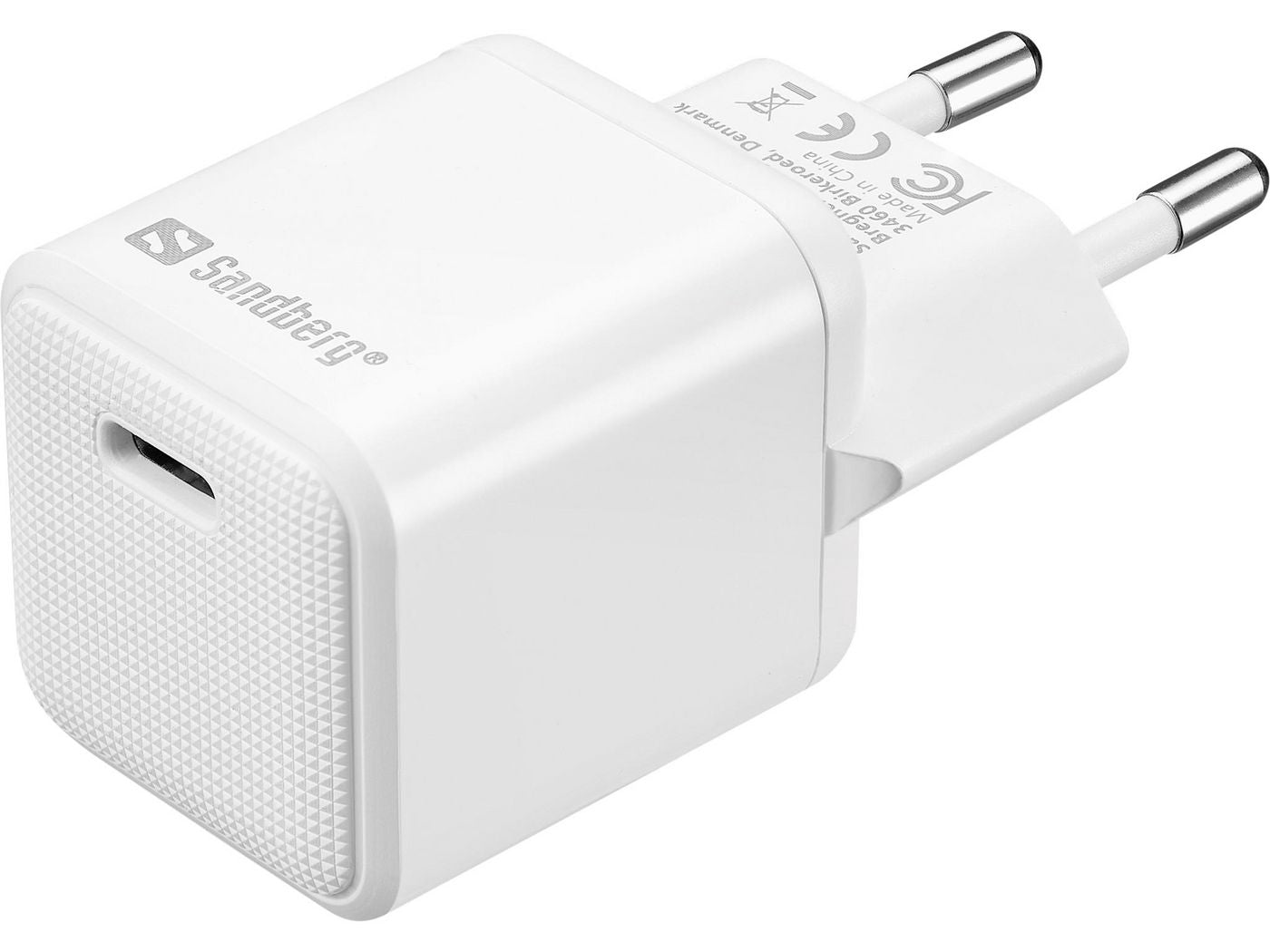 Sandberg PD20W SAVER USB-Wandladegerät 20 W – USB-C×1 – PD, EU-Stecker (Typ C) – Weiss