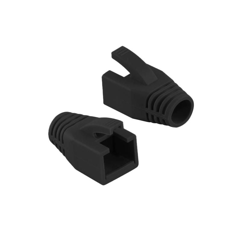 Microconnect Zugentlastung Cat7, Set 50 Stk., für Kabel bis 8,5 mm Durchmesser – schwarz