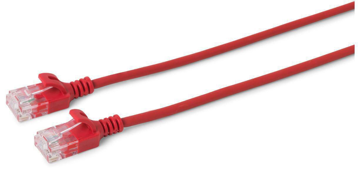 Microconnect Slim Patchkabel – Cat6 U/UTP, 10 m, Rot, PVC, RJ‑45