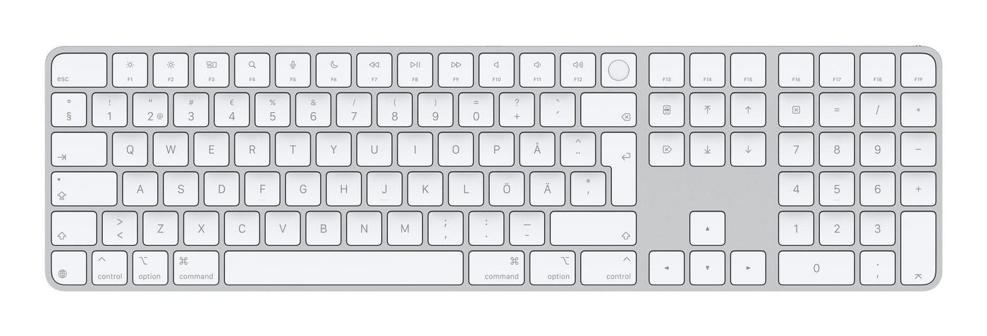 Apple Magic Keyboard Universal – Tastatur – Bluetooth & kabelgebunden (USB‑C) – QWERTY (SE) – Weiss – für Mac
