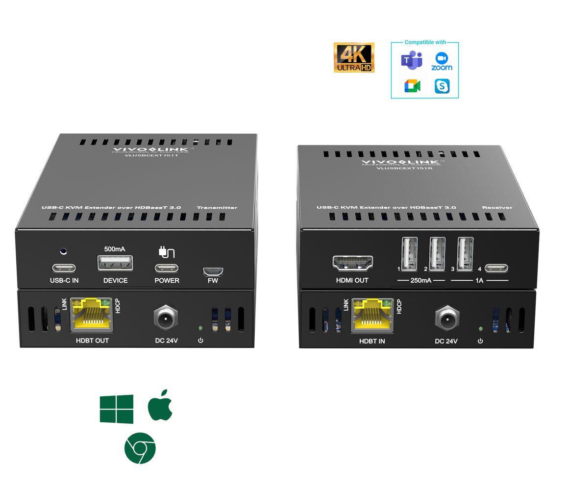 Vivolink USB-C KVM-Extender über HDBaseT, 4K (3840 × 2160)