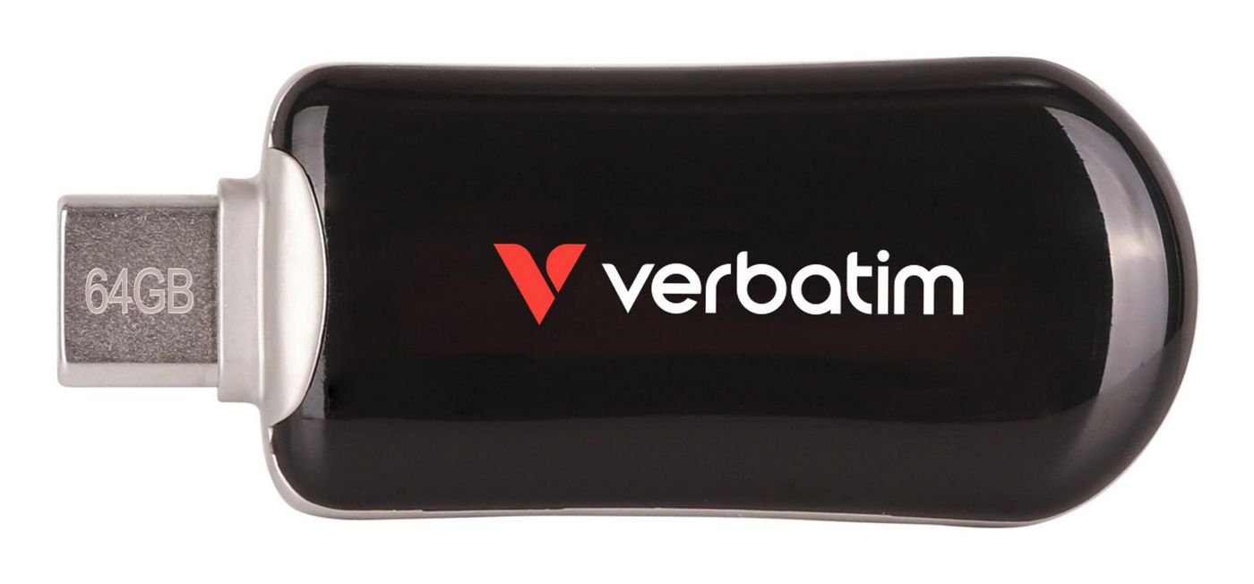 Verbatim Plectra – 64 GB, USB-C 3.2 Gen 1, 100 MB/s, schwarz