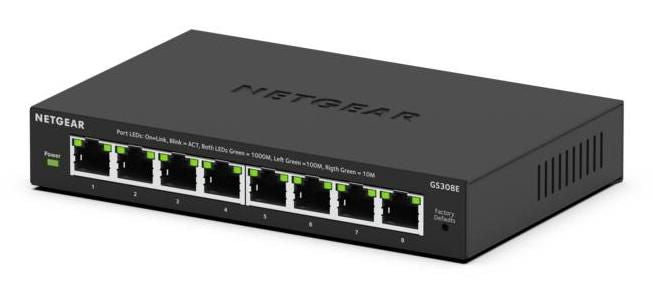 NETGEAR GS308E – Managed L2/L3 Switch – 8× 1G