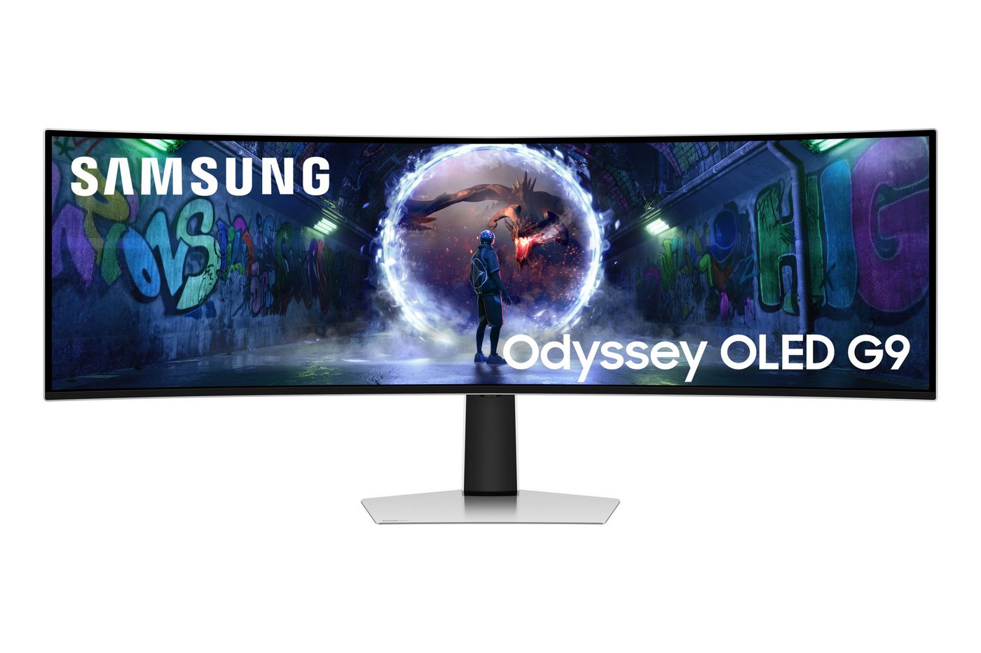 Samsung S49Dg934Su – Monitor, 49", 5120 × 1440 (Dual QHD), OLED, Silber