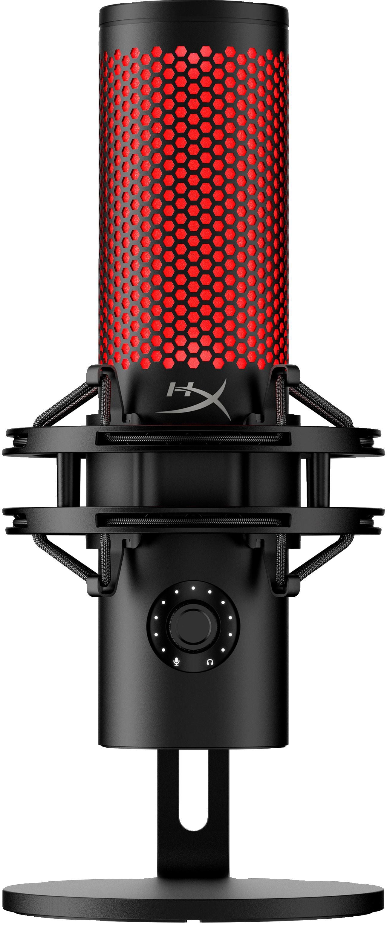 HyperX QuadCast 2 Tischmikrofon – USB-A/3,5 mm Klinke, Niere, 24 Bit/96 kHz – Schwarz