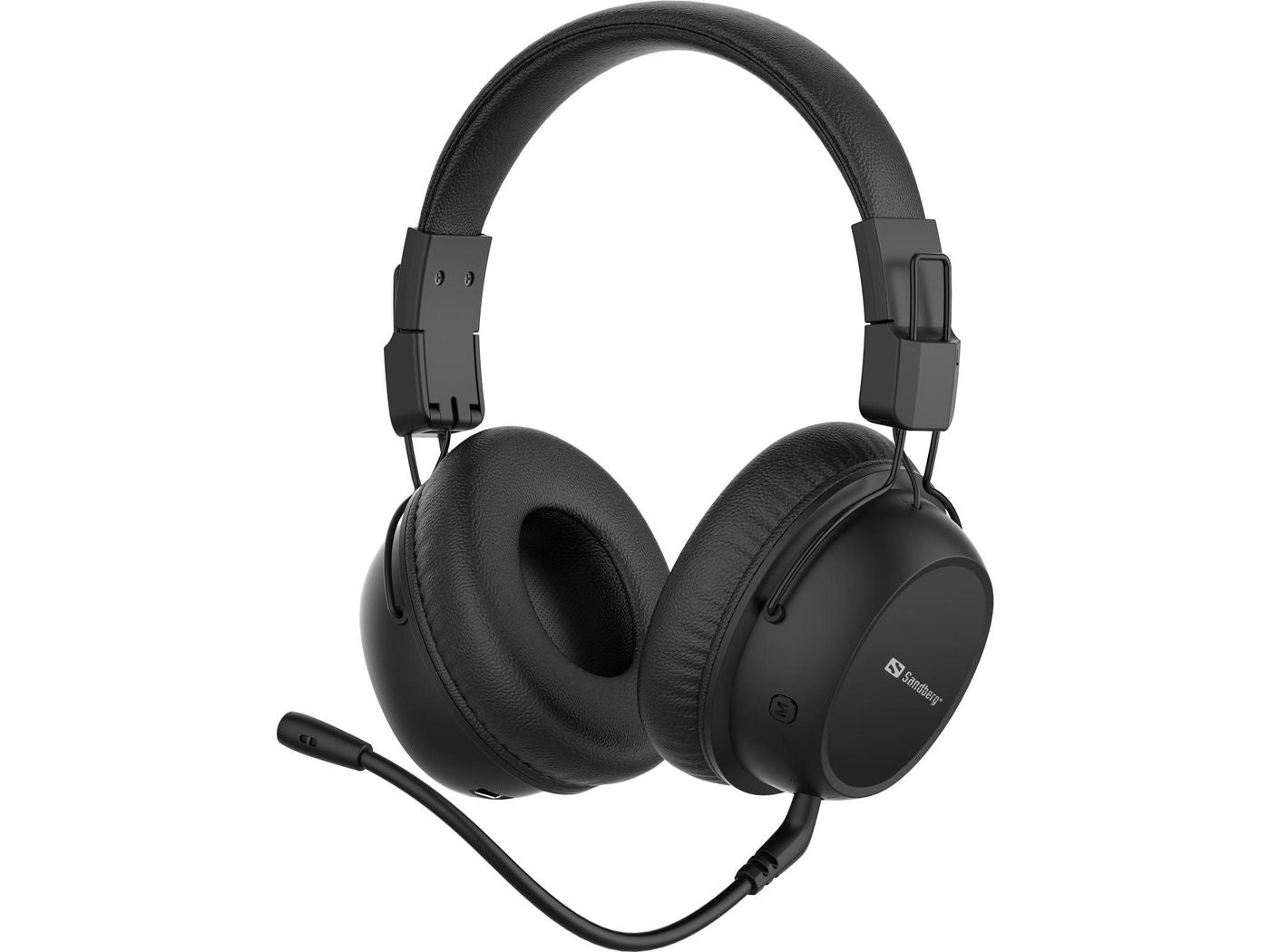 Sandberg FlexMic – Gaming-Headset Over-Ear – Bluetooth, ANC, Abnehmbares Mikrofon – Schwarz – bis 13 h