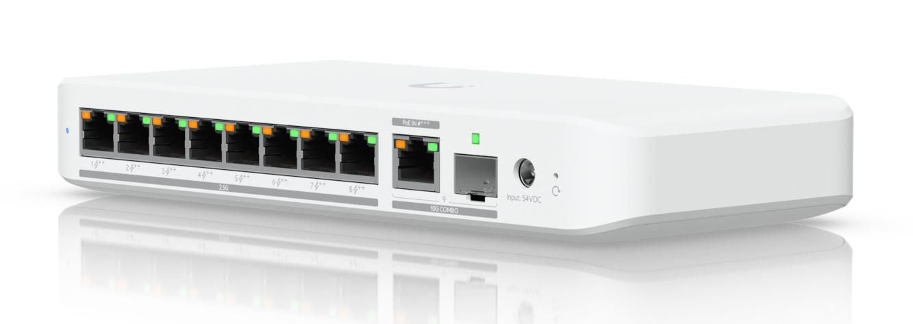 Ubiquiti Managed L2 Switch – 8× 2,5G, 1× 10G, 1× SFP+, PoE+ 8×, PoE++ 1×, PoE-Budget 196 W, Desktop