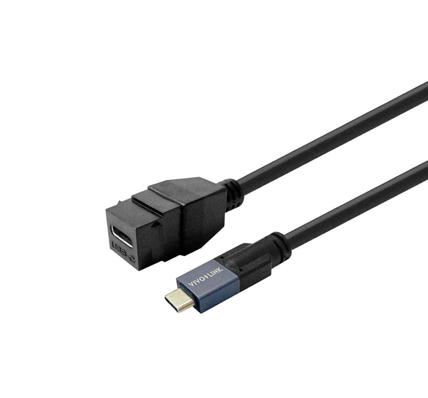 Vivolink USB-Adapter USB-C (Buchse auf Stecker) – Keystone-Modul – Schwarz